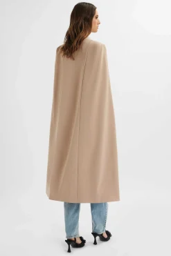 Alexia Longline Belted Cape Blazer In Camel<Lavish Alice Sale