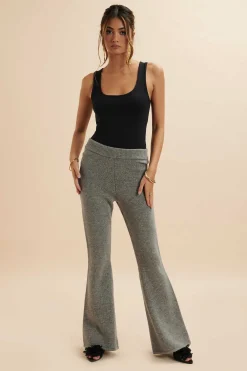 Ayzel Knitted Cashmere Blend Fit & Flare Trousers In Grey<Lavish Alice Clearance