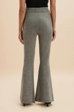 Ayzel Knitted Cashmere Blend Fit & Flare Trousers In Grey<Lavish Alice Clearance