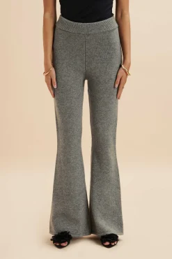 Ayzel Knitted Cashmere Blend Fit & Flare Trousers In Grey<Lavish Alice Clearance