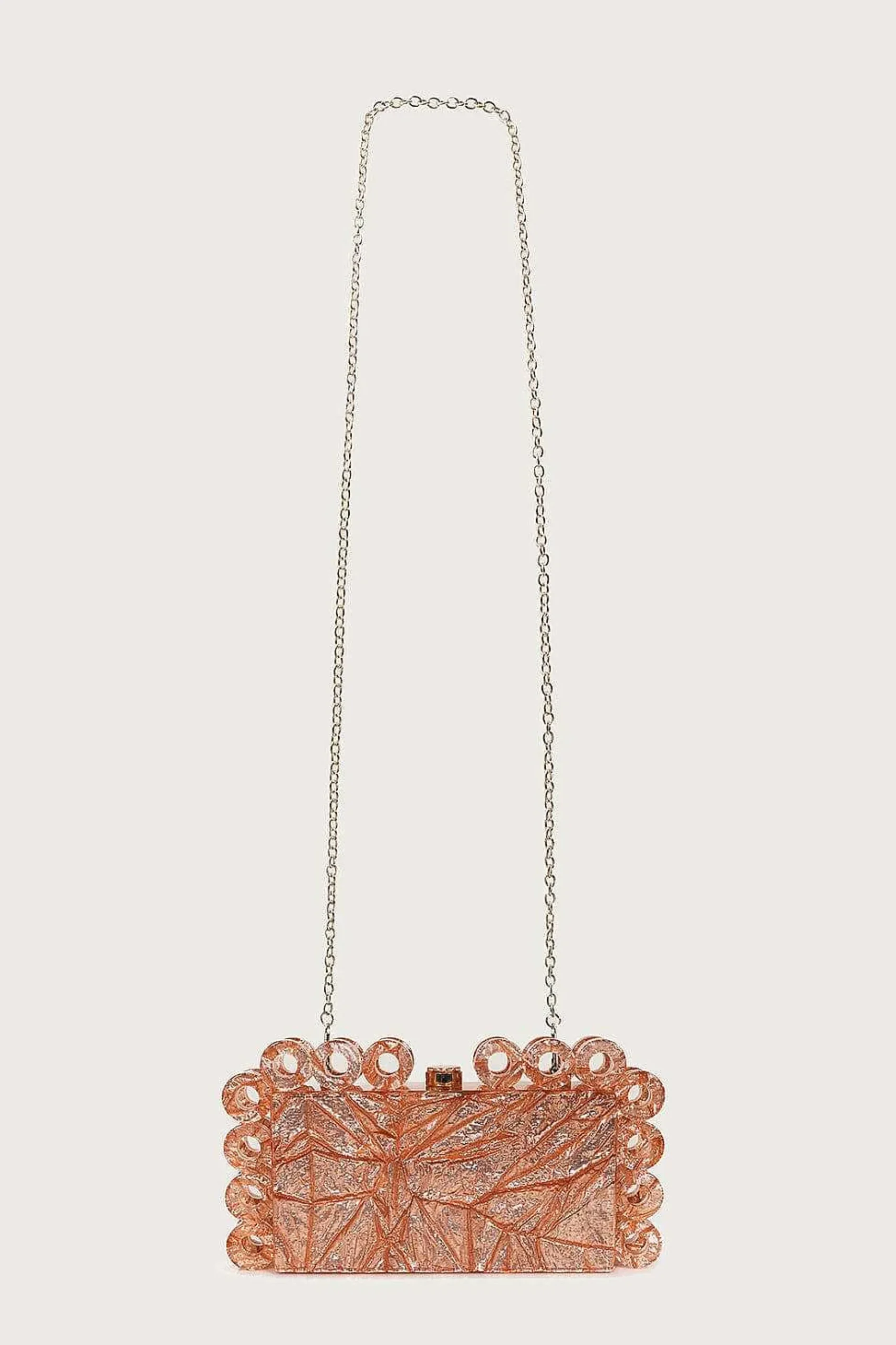 Celeste Circular Textured Box Clutch Bag In Rose Gold<Lavish Alice Best Sale