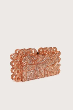 Celeste Circular Textured Box Clutch Bag In Rose Gold<Lavish Alice Best Sale