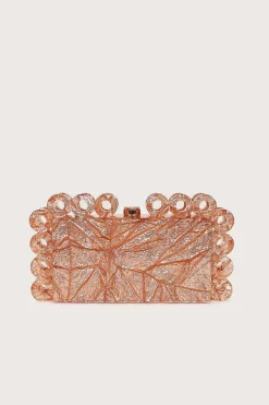 Celeste Circular Textured Box Clutch Bag In Rose Gold<Lavish Alice Best Sale
