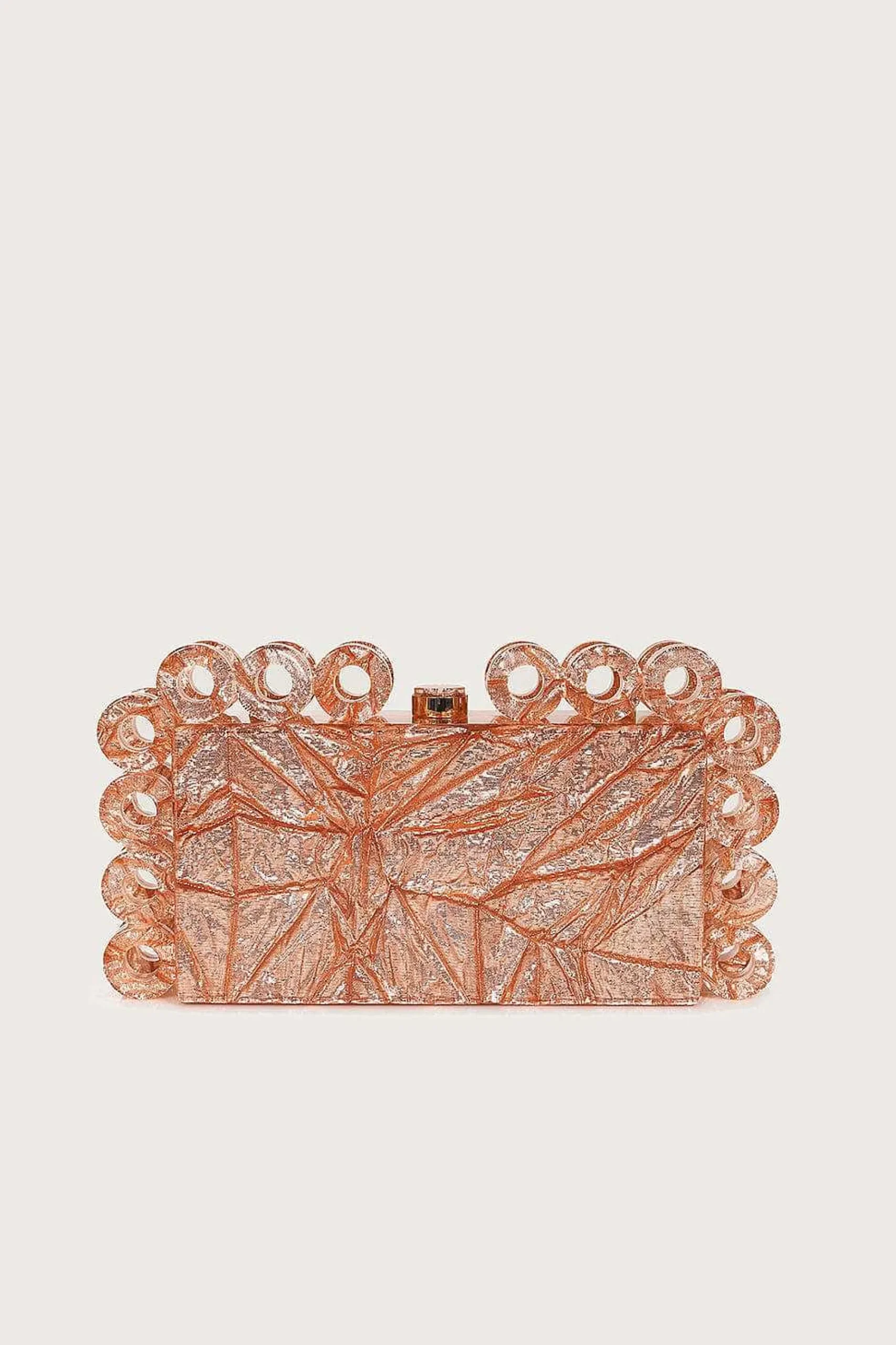 Celeste Circular Textured Box Clutch Bag In Rose Gold<Lavish Alice Best Sale
