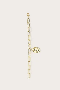 Dana Hammered Effect Oval Charm Link Gold Bracelet<Lavish Alice Best