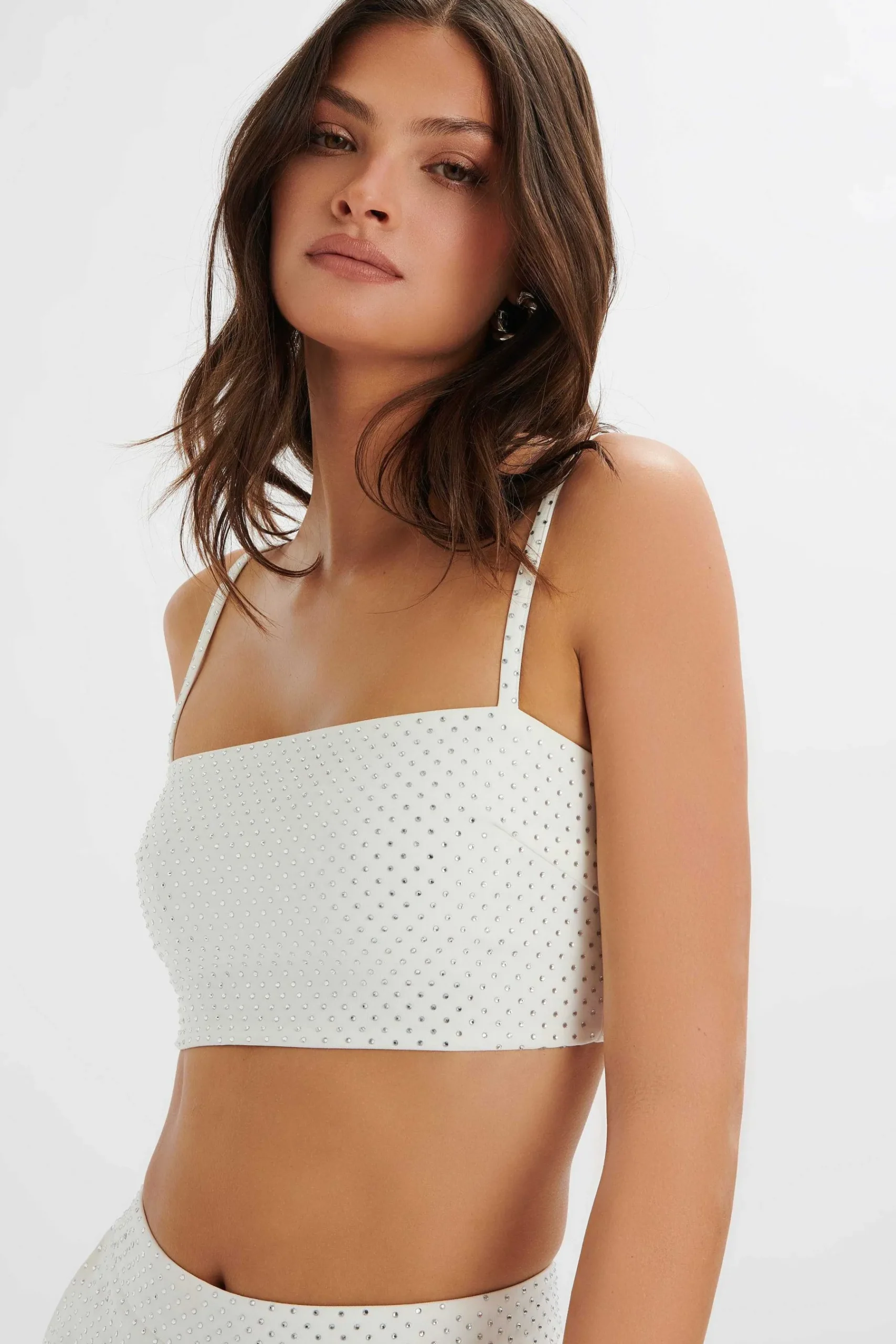 Dina Crystal Embellished Bandeau In White<Lavish Alice Clearance