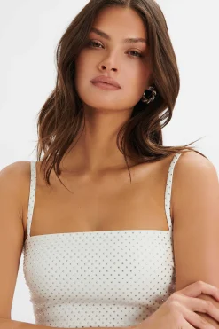 Dina Crystal Embellished Bandeau In White<Lavish Alice Clearance