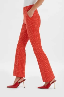 Ellisa Crystal Embellished Fit And Flare Trousers In Red<Lavish Alice Outlet