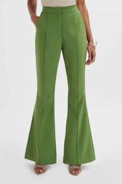 Emelie Fit & Flare Tailored Trouser In Green<Lavish Alice Best