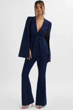 Emelie Fit & Flare Trousers In Navy<Lavish Alice Online