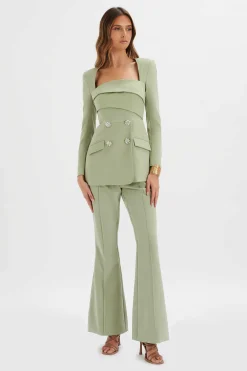 Freja Tailored Bandeau Blazer In Sage Green<Lavish Alice Discount