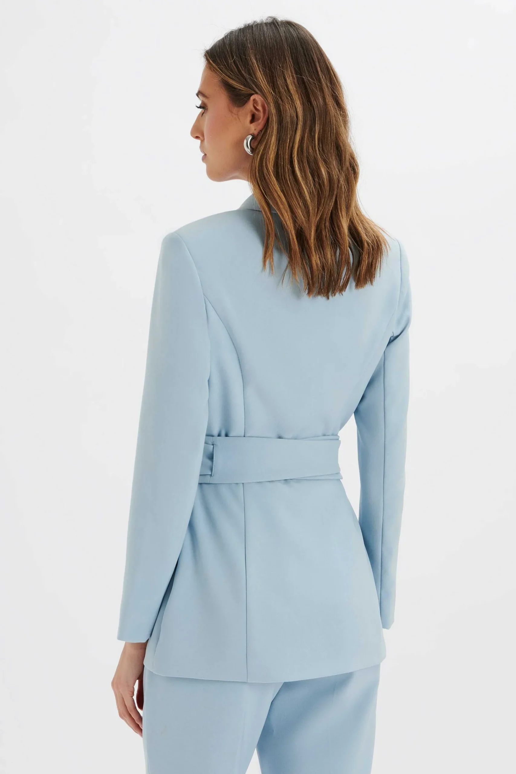 Jasmin Obi Belt Blazer With Flower Detail In Cornflower Blue<Lavish Alice New