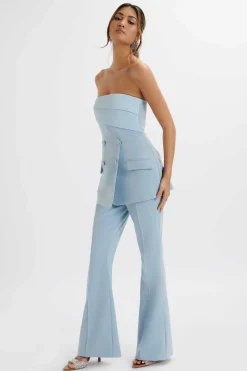 Macie Bandeau Tailored Jumpsuit In Cornflower Blue<Lavish Alice Outlet