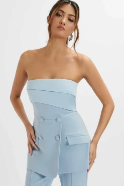 Macie Bandeau Tailored Jumpsuit In Cornflower Blue<Lavish Alice Outlet