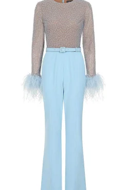 Myla Beaded Sequin Jumpsuit In Baby Blue<Lavish Alice Flash Sale