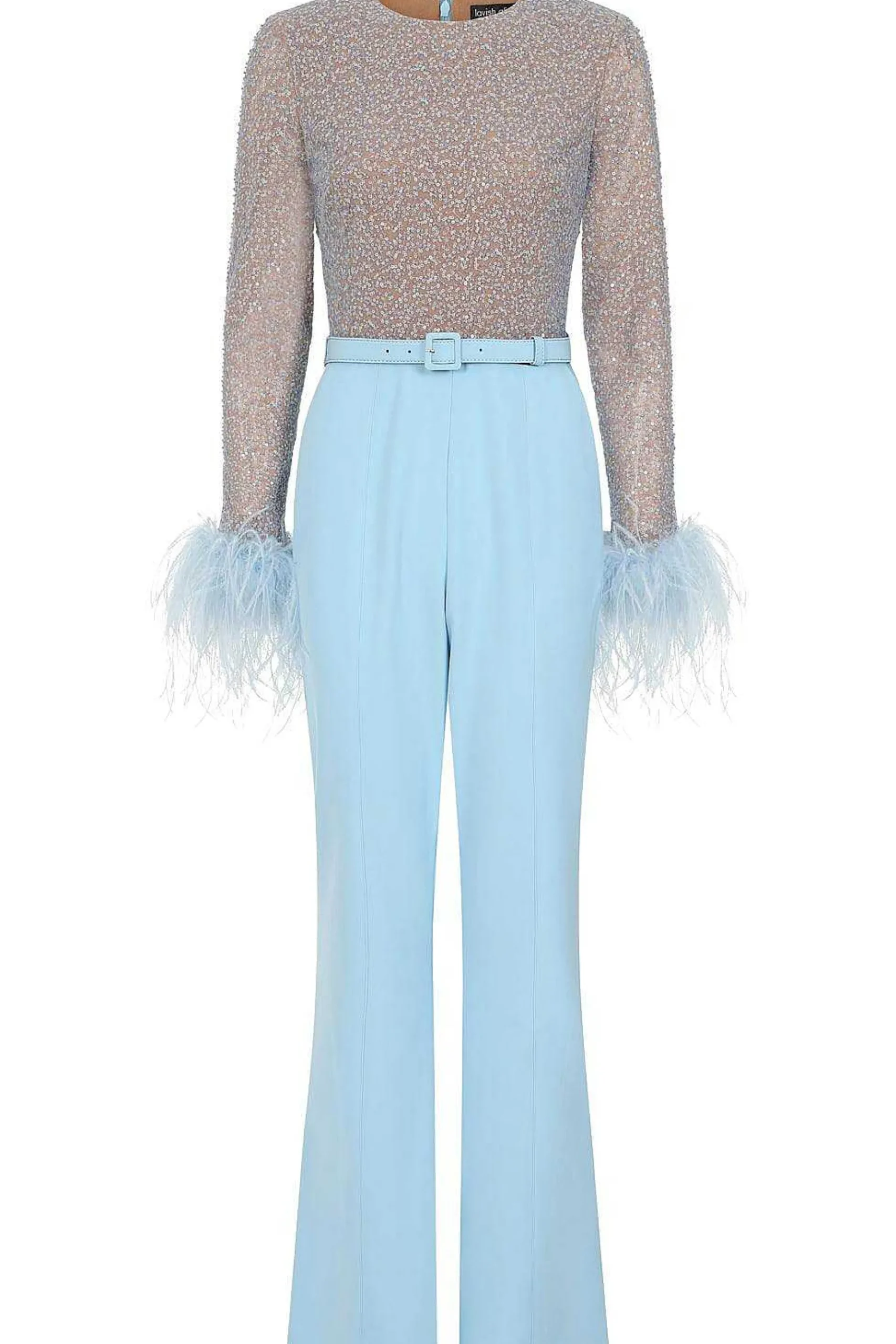 Myla Beaded Sequin Jumpsuit In Baby Blue<Lavish Alice Flash Sale