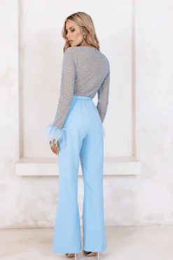 Myla Beaded Sequin Jumpsuit In Baby Blue<Lavish Alice Flash Sale