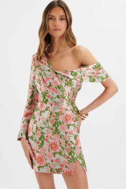 Presley One Shoulder Blazer Mini Dress In Jacquard<Lavish Alice Cheap