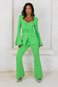 Raquel Fit And Flare Trouser In Apple Green<Lavish Alice Cheap