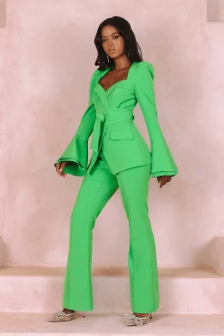 Raquel Fit And Flare Trouser In Apple Green<Lavish Alice Cheap