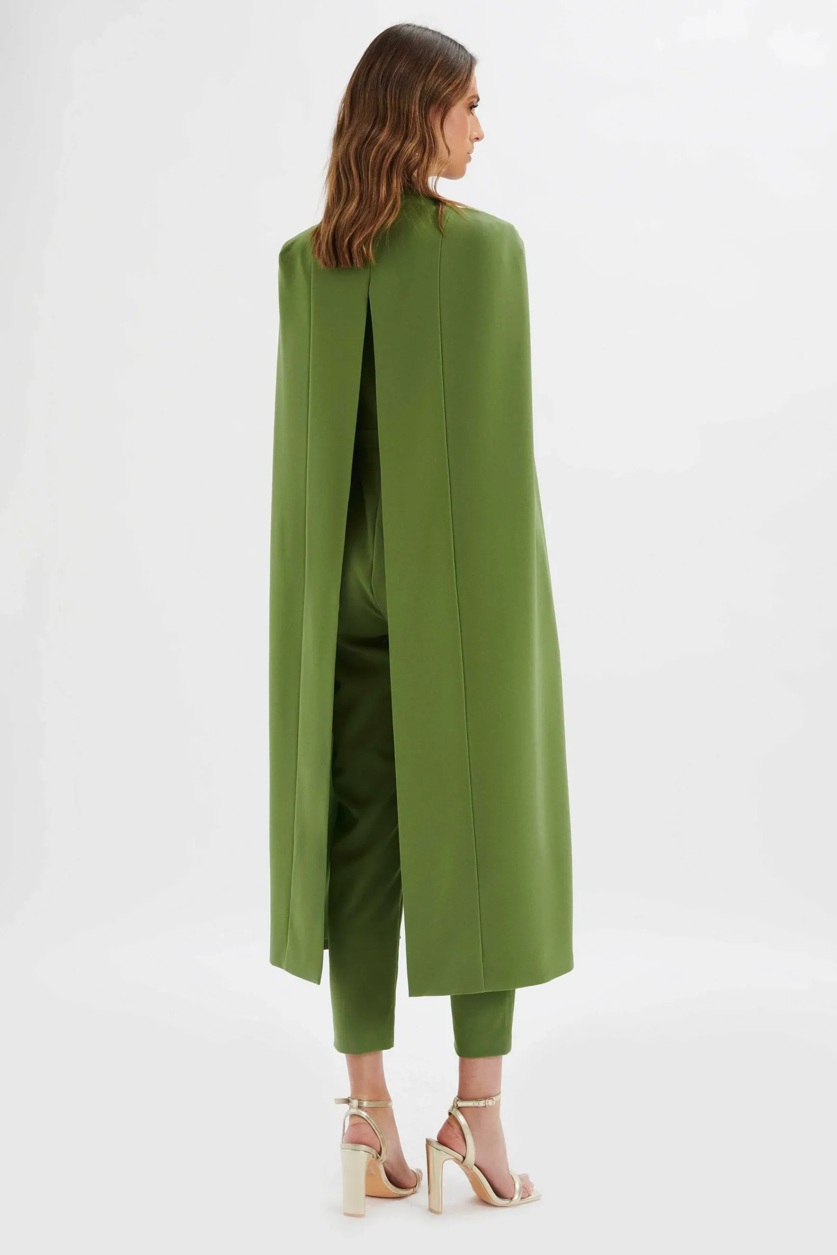 Rayna Cape Style Tailored Jumpsuit In Green<Lavish Alice Clearance