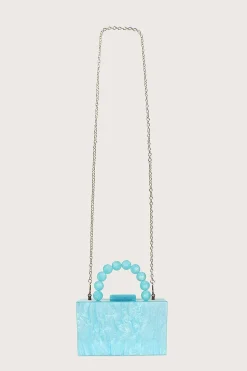 Reya Bead Handle Marbled Box Clutch Bag In Blue<Lavish Alice Sale