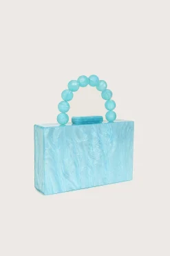 Reya Bead Handle Marbled Box Clutch Bag In Blue<Lavish Alice Sale