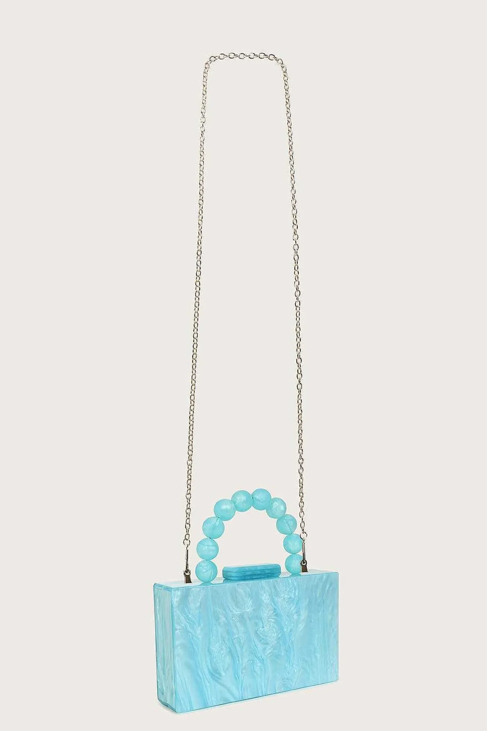 Reya Bead Handle Marbled Box Clutch Bag In Blue<Lavish Alice Sale