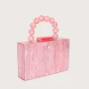 Reya Bead Handle Marbled Box Clutch Bag In Pink<Lavish Alice Flash Sale