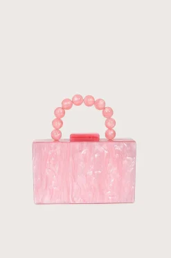 Reya Bead Handle Marbled Box Clutch Bag In Pink<Lavish Alice Flash Sale