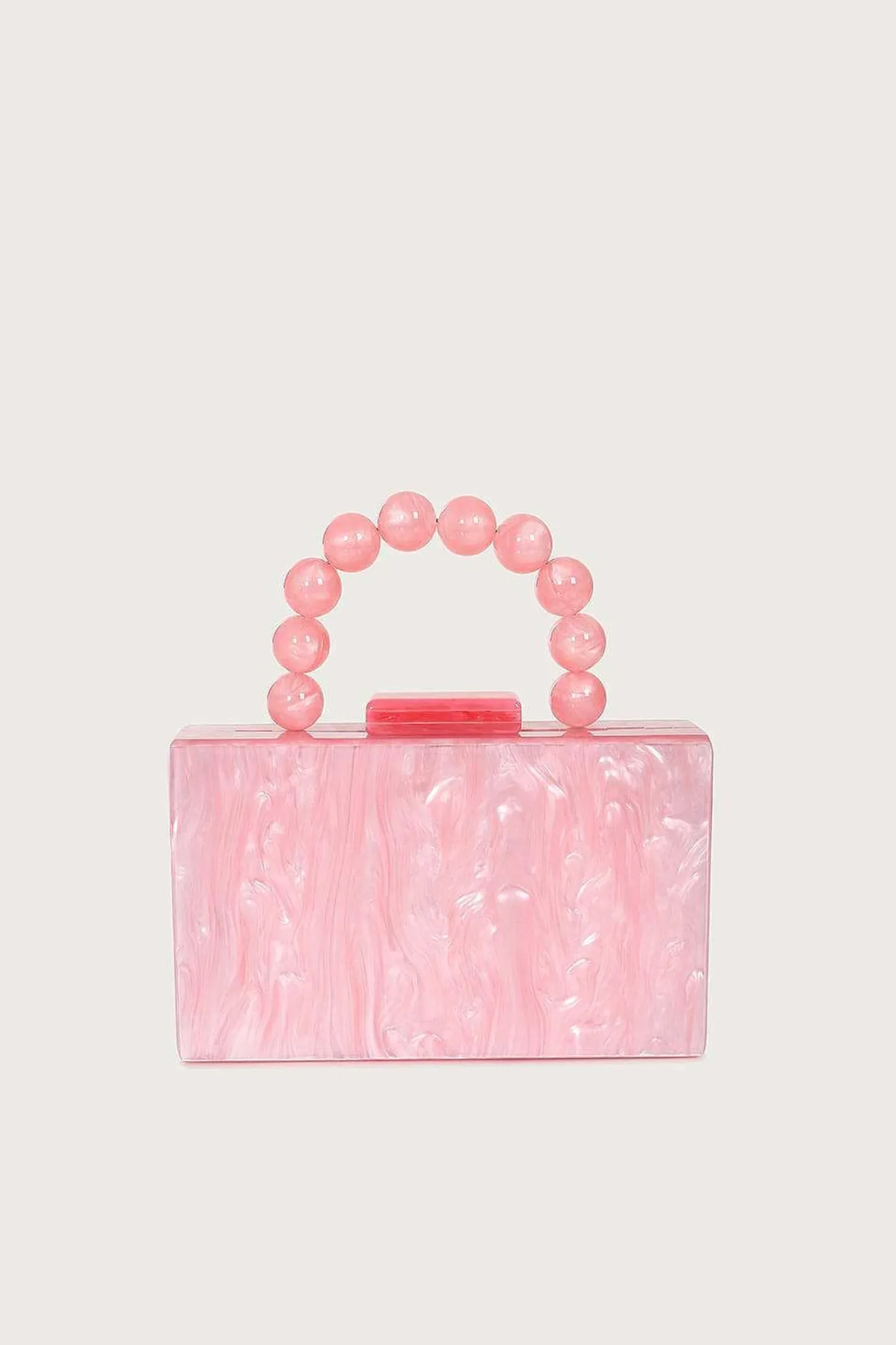 Reya Bead Handle Marbled Box Clutch Bag In Pink<Lavish Alice Flash Sale