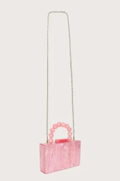 Reya Bead Handle Marbled Box Clutch Bag In Pink<Lavish Alice Flash Sale
