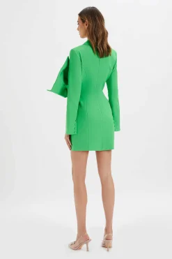 Rosalie Bow Detail Mini Blazer Dress In Green<Lavish Alice Flash Sale