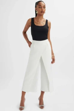 Siya Wrap Culotte Trousers In White<Lavish Alice Best Sale