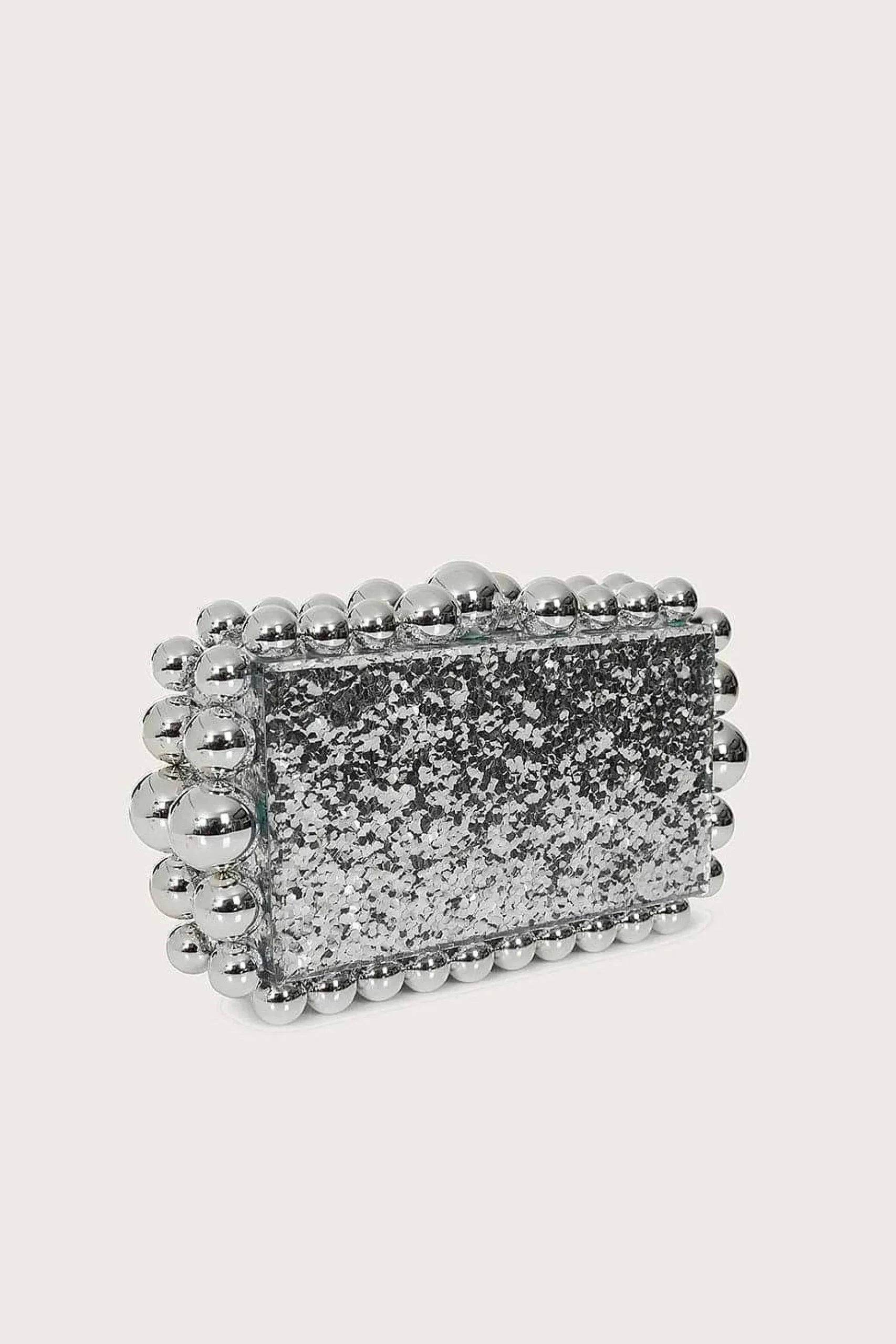 Tia Marbled Faux Pearl Box Clutch Bag In Silver<Lavish Alice Cheap