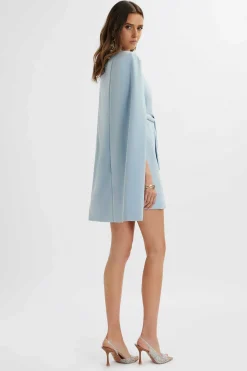 Tiffany Belted Cape Blazer Mini Dress In Blue<Lavish Alice Discount