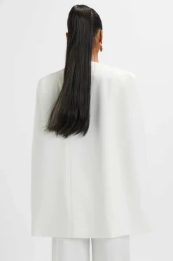 Zendaya Classic Cape Blazer Jacket In White<Lavish Alice New