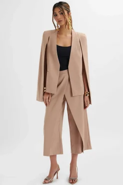 Zendaya Classic Cape Blazer Jacket In Camel<Lavish Alice Flash Sale