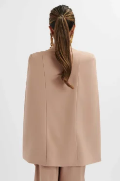 Zendaya Classic Cape Blazer Jacket In Camel<Lavish Alice Flash Sale